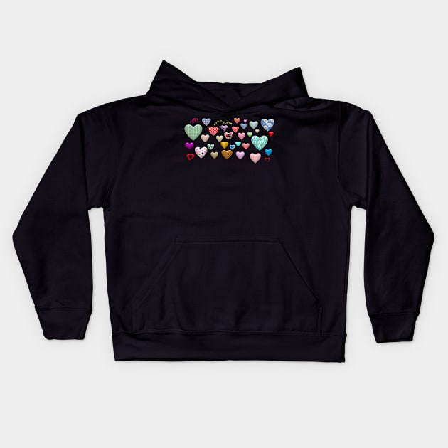 Hearts Everywhere Kids Hoodie by holidaystore